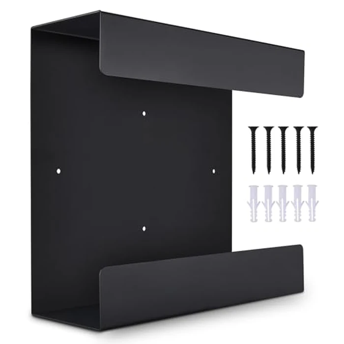 Patioer UPS Mount Heavy Duty Metal Rack Wall Mounted for Uninterruptible Power Supply Compatible with APC CyberPower, Black (12.3" H x 4.8" W x 13" D) by Patioer - Used - Acceptable condition - CA$38.39