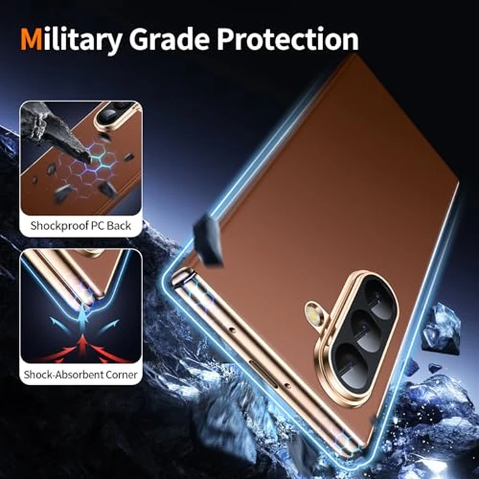 YOOVEI Magnetic for Samsung Galaxy Z Fold 7 Case Luxury Leather [Hinge Protection] Built-in [Privacy Screen Protector] [Fit for MagSafe] Camera Protection Zfold 7 Case Brown by YOOVEI - Image 5