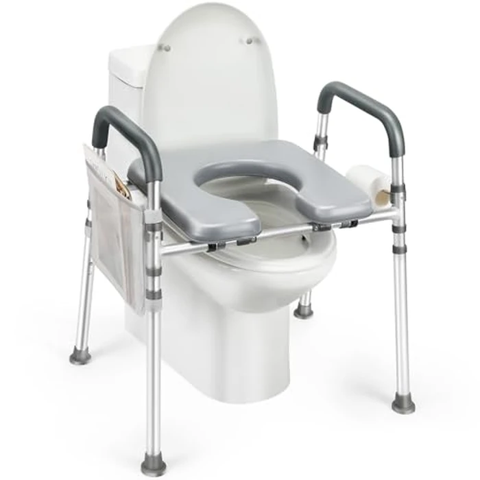 Raised Toilet Seat with Handles, 500lb Handicap Toilet Seat with Handles Over Toilet, Commode Chair with Adjustable Height & Width, Toilet Seat Risers for Seniors, Elderly, Handicap by zhijiazhi - Used - Like New condition