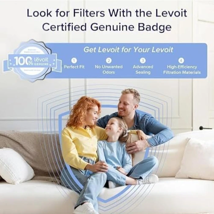 Levoit LV-H132 Air Purifier Replacement Filter, Genuine 3-in-1 Air Filter with High-Efficiency Activated Carbon, Removes Smoke, Odors, Allergens, Pollen, LV-H132-RF, 2 Pack by Levoit - Image 6