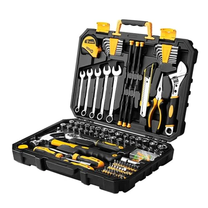DEKOPRO 158 Piece Tool Set-General Household Hand Tool Kit,Auto Repair Tool Set, with Plastic Toolbox Storage Case by DEKOPRO - Image 1