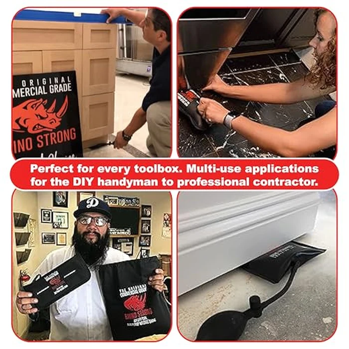 The Original Rhino Strong Commercial Grade Air Wedge Bag Pump Professional Leveling Kit & Alignment Tool Inflatable Shim Bag 3 Piece (Small, Medium, Large). 3 sizes for all of your individual needs. by Rhino Strong - Image 4