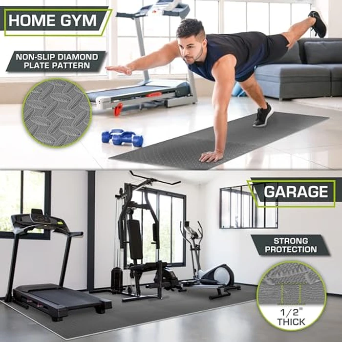 ProsourceFit Puzzle Exercise Mat ½ in, EVA Interlocking Foam Floor Tiles for Home Gym, Mat for Home Workout Equipment, Floor Padding for Kids, Grey, 24 in x 24 in x ½ in, 144 Sq Ft - 36 Tiles by ProsourceFit - Image 3