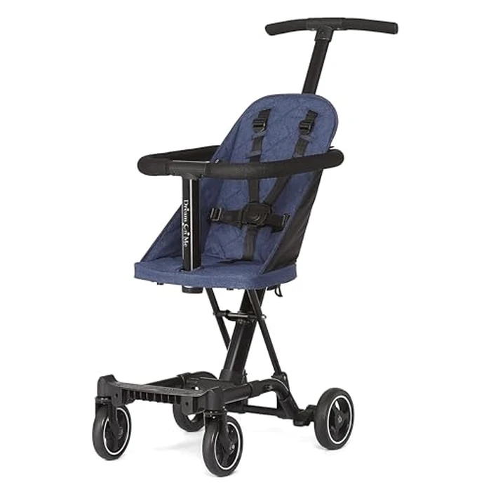 Dream On Me Coast Rider Travel Stroller - Navy, Lightweight & Compact Baby Stroller, Theme Park Approved, Book-Folding Design, Adjustable Handle, Soft-Ride Wheels, Converts to Rider & Scooter by Dream On Me - Used - Very Good condition