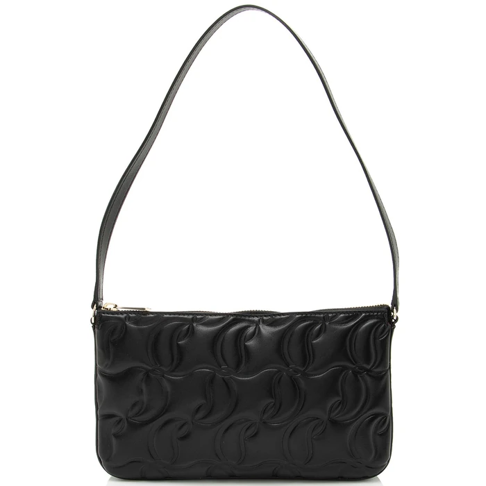 Christian Louboutin CL Embossed Nappa Loubila Shoulder Bag - Embossed Leather - Black by Christian Louboutin - Refurbished - Excellent condition