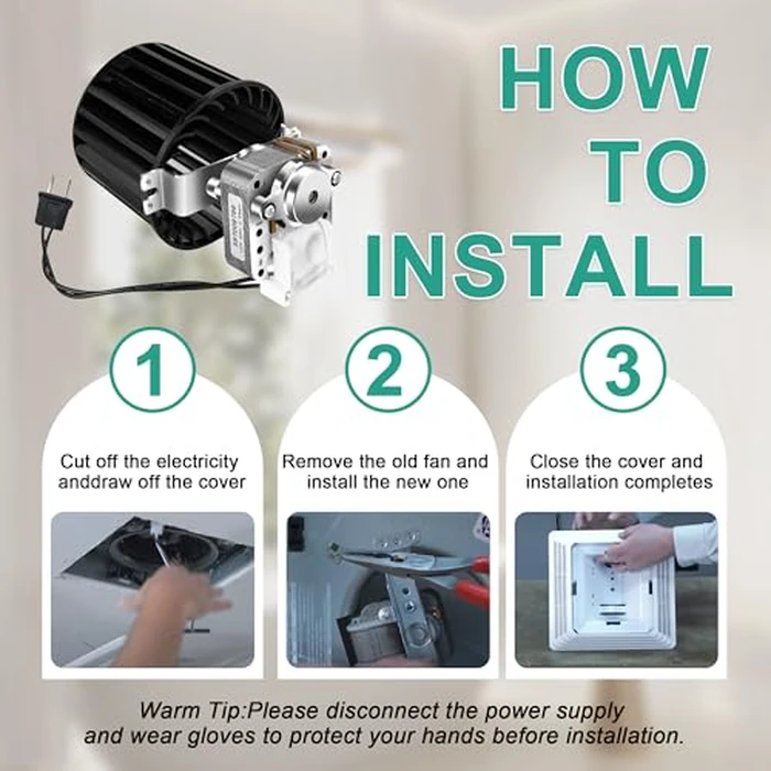 AMI PARTS Upgraded S97009796 Bathroom Fan Motor Blower Assembly Fit for Bro-an Nu-Tone Bulb Ceiling Heaters 162-E、G、J、K、L、M and 164-E、G、J、K、L、M, Replaces 97009796, S97009796B, S97009758 by AMI PARTS - Image 5