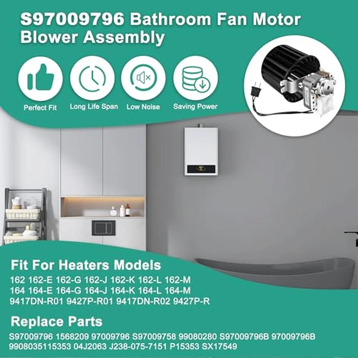 AMI PARTS Upgraded S97009796 Bathroom Fan Motor Blower Assembly Fit for Bro-an Nu-Tone Bulb Ceiling Heaters 162-E、G、J、K、L、M and 164-E、G、J、K、L、M, Replaces 97009796, S97009796B, S97009758 by AMI PARTS - Image 6