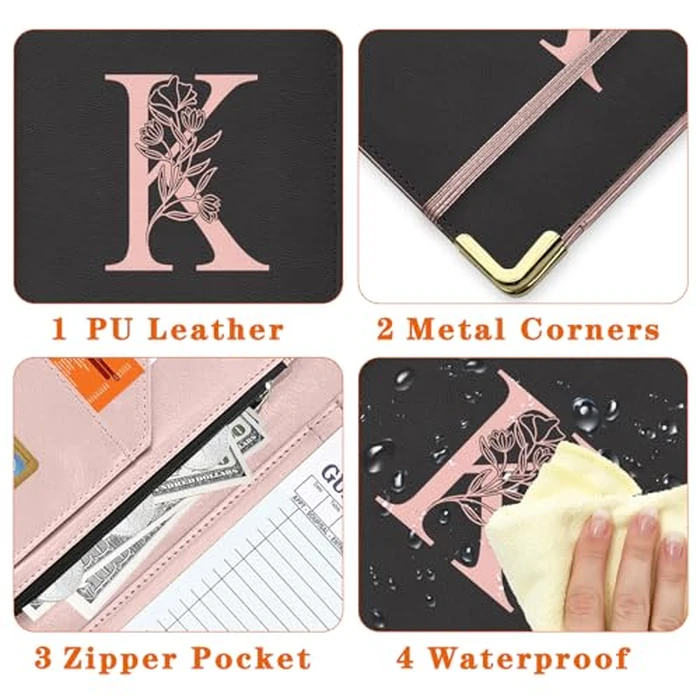YeeCASE Server Book, Alphabet Waitress Book for Waitress, Leather Waitess Book with Zipper Pocket, Server Manual Checkbook Fits Server Apron (K) by YeeCASE - Image 2