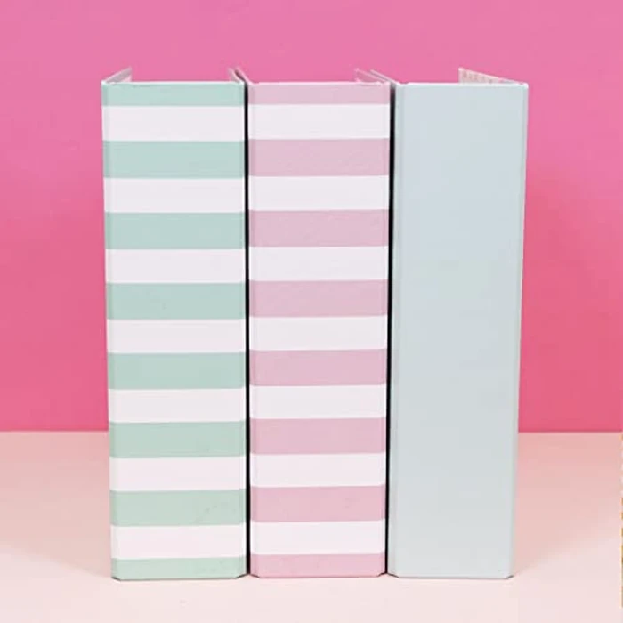 Craftelier - Album in Cardboard Coated with Print | System of 2 Metal D-Rings | Hard and Resistant Covers (Mint Stripes) by Craftelier - Image 7