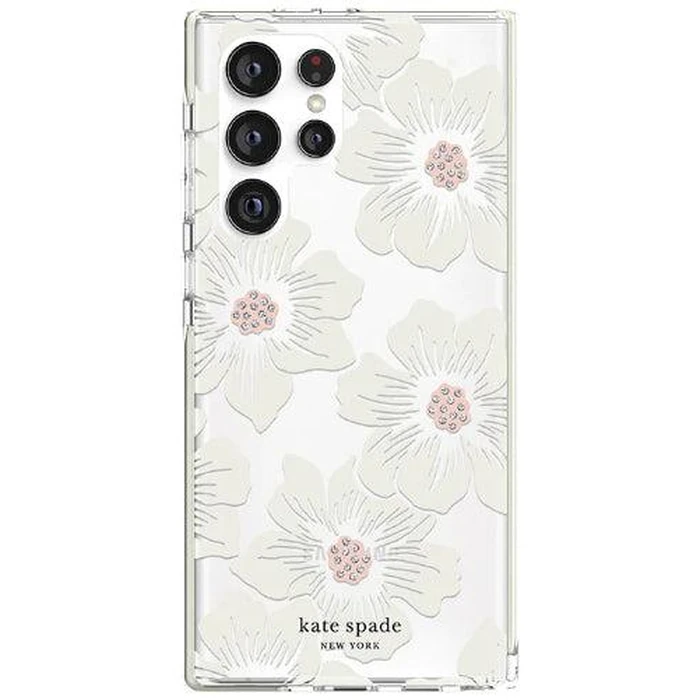 Incipio Kate Spade New York Defensive Hardshell Phone Case for Galaxy S22 Ultra - Hollyhock Floral Clear by Incipio - Image 2
