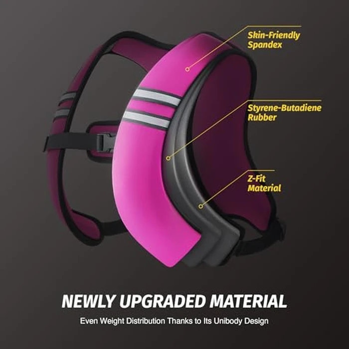 ZELUS Weighted Vest, Washable Z-Fit Soft Iron Weighted Vest for Women and Men, 5/10/15 lb Weight Vest with Reflective Strips & Adjustable Straps, Ultra Thin Weight Vest for Gym Strength Training (15lb) Pink by ZELUS - Image 2