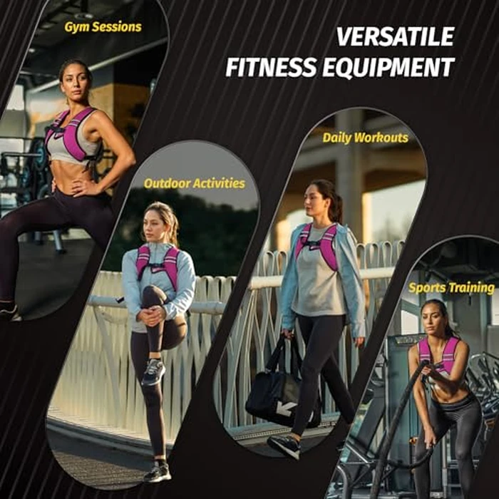 ZELUS Weighted Vest, Washable Z-Fit Soft Iron Weighted Vest for Women and Men, 5/10/15 lb Weight Vest with Reflective Strips & Adjustable Straps, Ultra Thin Weight Vest for Gym Strength Training (15lb) Pink by ZELUS - Image 5