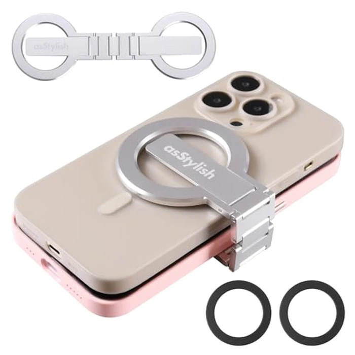 asStylish Twins Carry: Magnetic Dual-Phone Holder for iPhone & Android | Lightweight Solution for Professionals, Travelers & Gamers | Manage 2 Mobile Phones for Work, Personal Use (Silver, General) by asStylish - Image 1