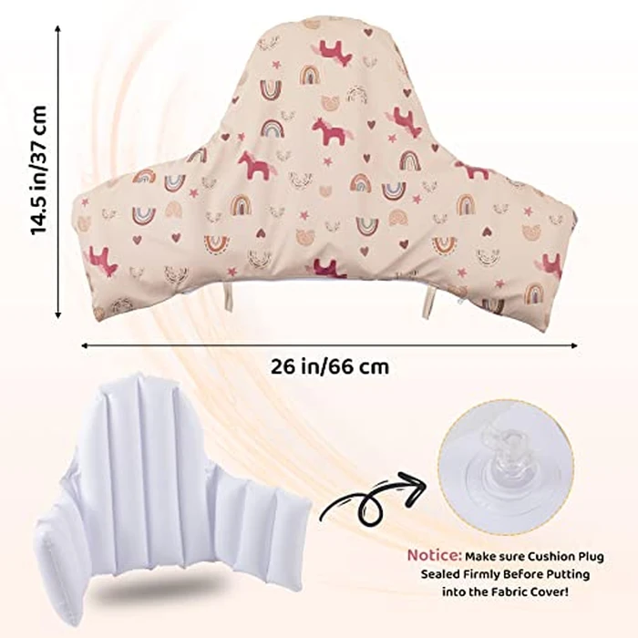 HALAA VAUVA High Chair Cushion with Cover Pad for IKEA Antilop Babies Toddlers Inflatable & Reversible Built-in Inflatable Cushion by HALAA VAUVA - Image 4