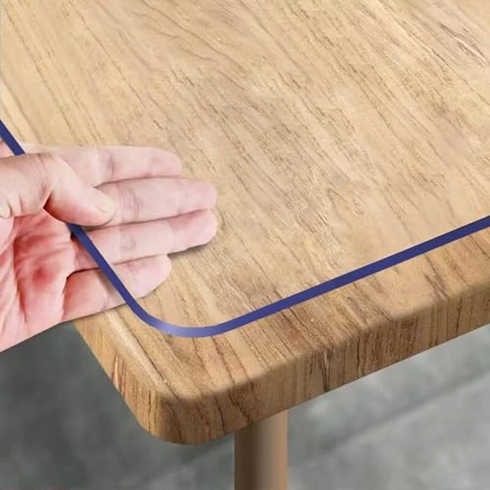 Royhom Clear Table Cover Protector 24 x 72 Inch, 1.5 mm Thick Clear Plastic Table Cover Protector, PVC Desk Mat, Easy to Clean, Waterproof Tablecloth for Kitchen, Dinning Room by Royhom - Used - Like New condition - CA$41.79