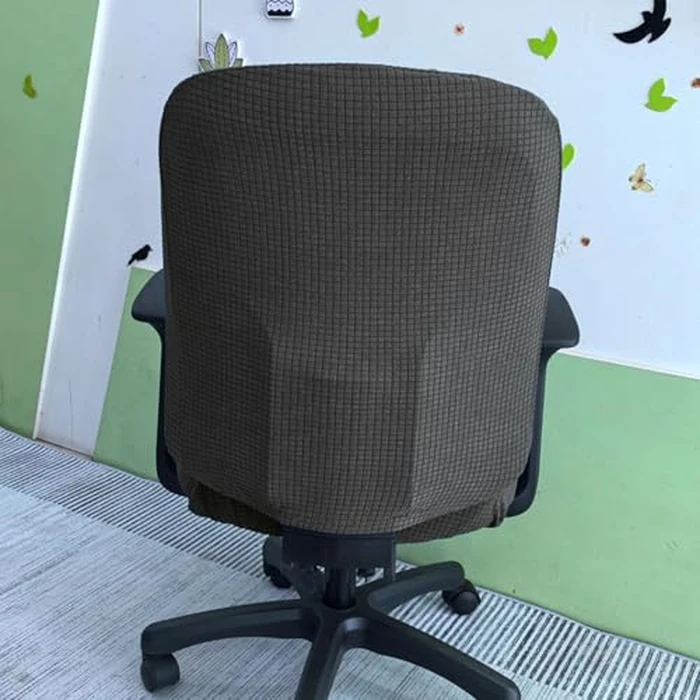 4 Pcs Office Chair Covers Set Stretchable Protective Rotating Computer Chair Seat Covers with Armrest Covers (Dark Grey) by HAPPYDOG - Image 4