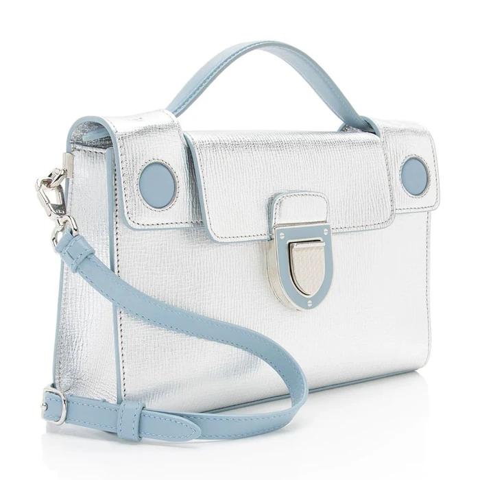 Dior Metallic Calfskin Diorever Top Handle - Calfskin - Blue/Silver by Dior - Image 2