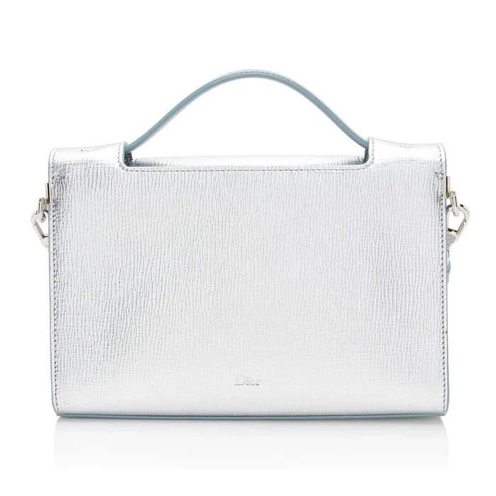 Dior Metallic Calfskin Diorever Top Handle - Calfskin - Blue/Silver by Dior - Image 3