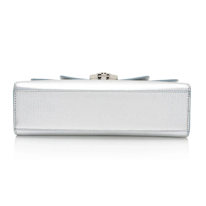 Dior Metallic Calfskin Diorever Top Handle - Calfskin - Blue/Silver by Dior - Image 4