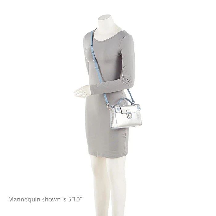 Dior Metallic Calfskin Diorever Top Handle - Calfskin - Blue/Silver by Dior - Image 5