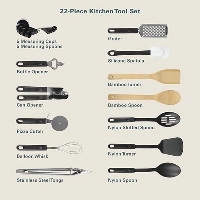 Gibson Home 74 Piece Kitchen in a Box Pots and Pans Cookware, Plates and Bowls Dinnerware, Cutlery Knife Block, Flatware Utensils, Tools & Gadgets, Storage, Glasses Set by Gibson Home - Image 6