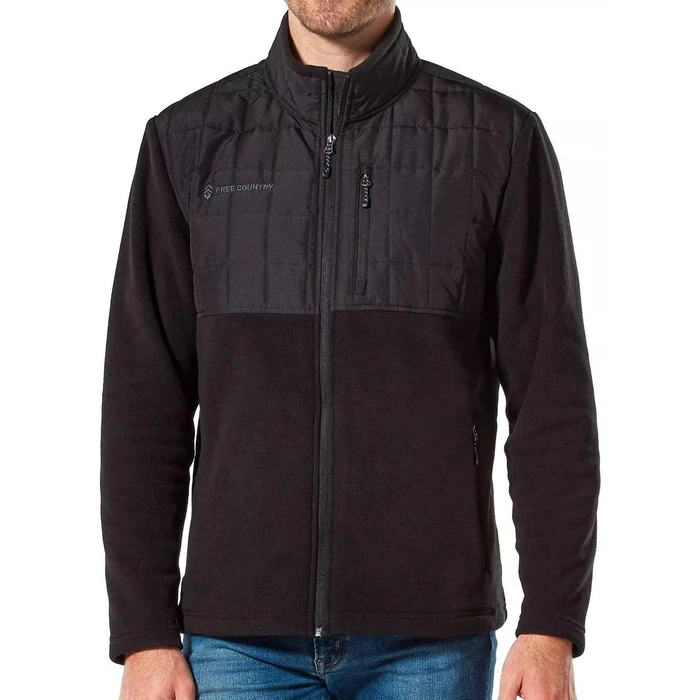 Free Country Men's Overlay Fleece Jacket S - Black by Free Country - Image 1