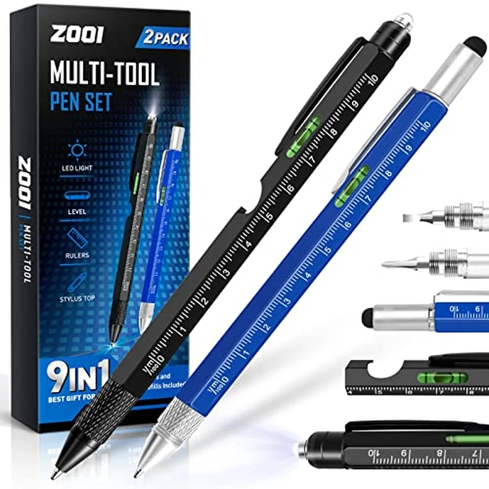 ZOOI Fathers Day Dad Gifts from Daughter Wife Son Gifts for Men Dad Him, 9-1 Multitool Pen, Mens Gifts for Men Who Have Everything, Grandpa Fathers Day Gift, Cool Gadgets Stuff by ZOOI - Used - Like New condition - US$7.51