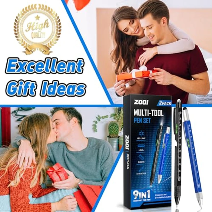 ZOOI Fathers Day Dad Gifts from Daughter Wife Son Gifts for Men Dad Him, 9-1 Multitool Pen, Mens Gifts for Men Who Have Everything, Grandpa Fathers Day Gift, Cool Gadgets Stuff by ZOOI - Image 2