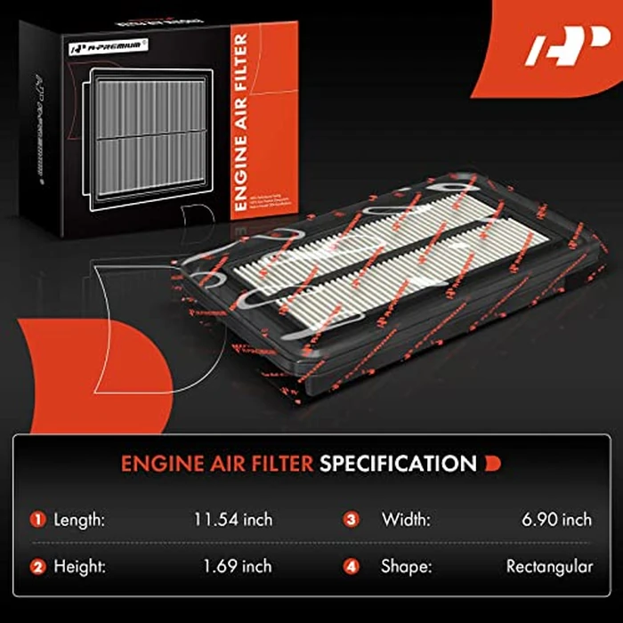 A-Premium Engine Air Filter Compatible with Acura MDX, 2014 2015, V6 3.5L, Rigid Panel, Replace# 172205J6A00 by A-premium - Image 2