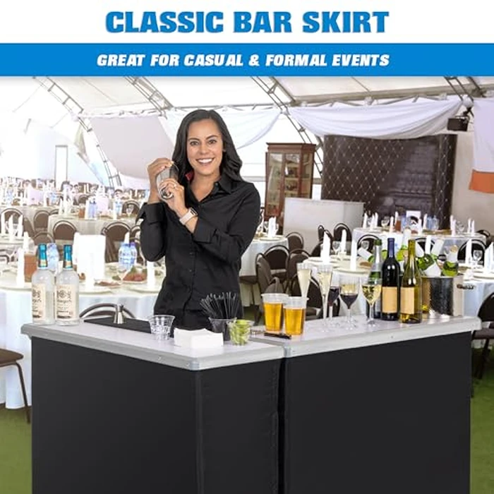 GoBar Portable Double Bar Table Set - Mobile Bartender Station for Events - Includes Carrying Case - Standard or LED by GoBar - Image 4