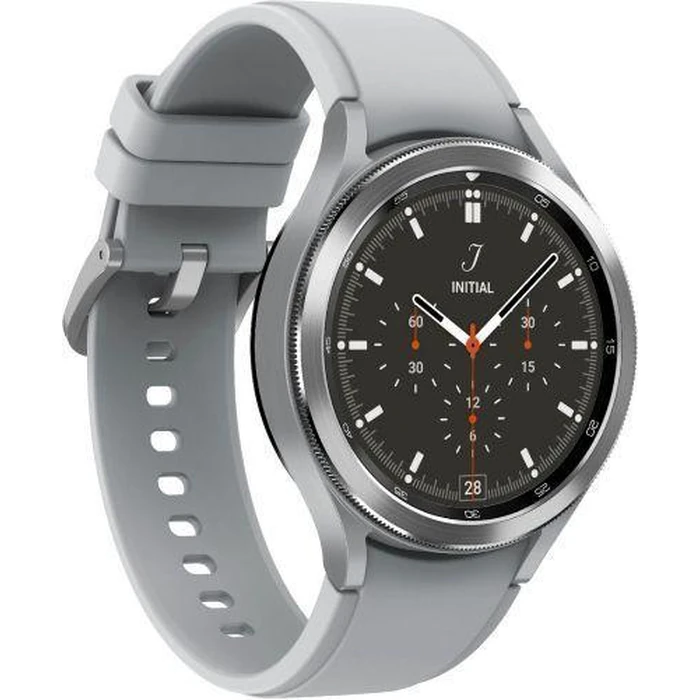 Samsung Galaxy Watch4 (Bluetooth + LTE) - 16GB - 42mm - Silver Classic (Stainless Steel) Case with Silver Fluoroelastomer Ridge Sports Band by Samsung - Image 3