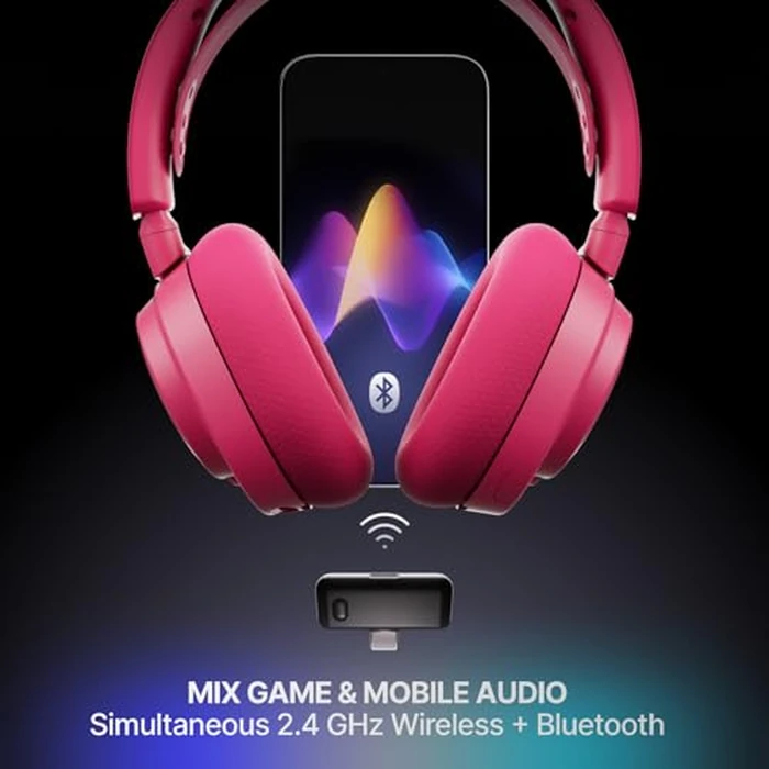 SteelSeries Arctis Nova 7P Wireless Gen 2 Gaming Headset - Real-Time App Control, 50+ HR Play, Neodymium Magnetic Drivers, Mix 2.4GHz/Bluetooth, PS5, PS4, PC, Switch 1/2, Mobile - Magenta by SteelSeries - Image 4