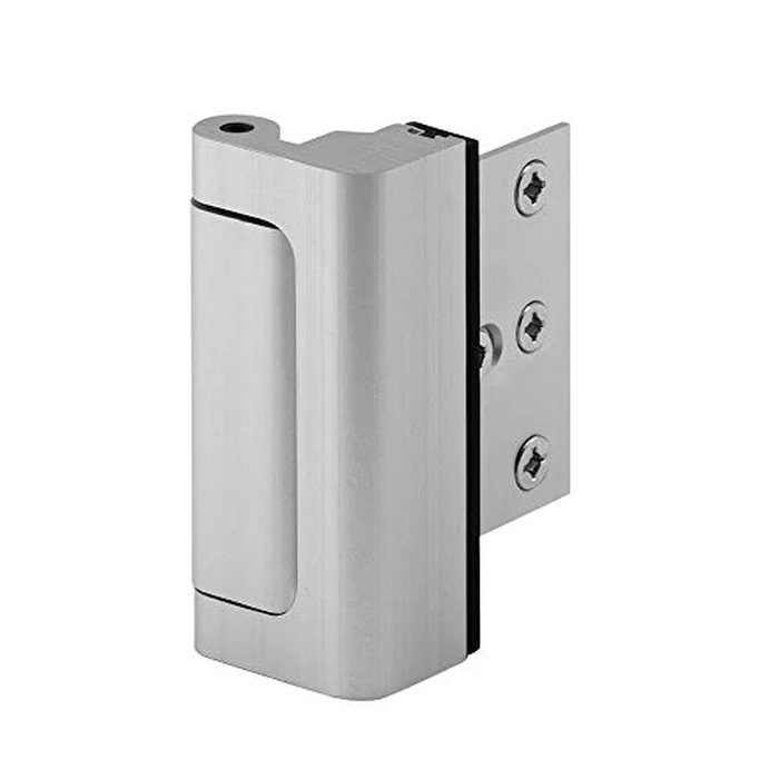 Defender Security Satin Nickel U 10827 Door Reinforcement Lock Add Extra, High Security to Your Home and Prevent Unauthorized Entry 3 Stop, Aluminum Finish - (Pack of 2) by PRIME-LINE - Image 1