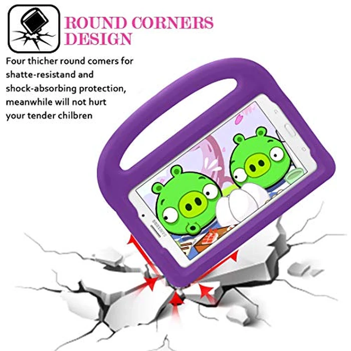 UUcovers Kids Case for Samsung Galaxy Tab A 8.0 Tablet SM-T380/T385/T387 (2018/2017), Galaxy Tab E 8.0 SM-T375/T377/T378, Tab 4 8.0 2014 SM-T330/T331/T335 Stand EVA Shockproof Handle Cover, Purple by UUcovers - Image 4