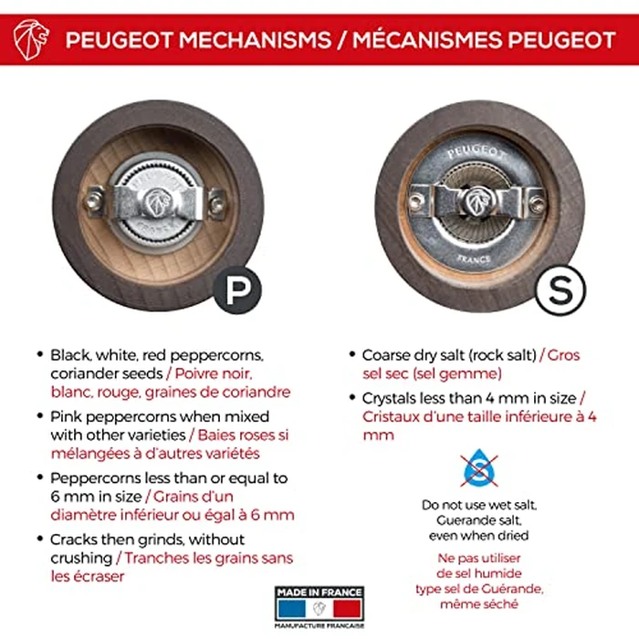 Peugeot - Paris u’Select Salt and Pepper Mill Set - Adjustable Grinder - Beechwood, Chocolate, 7in (2/23461) by Peugeot - Image 3