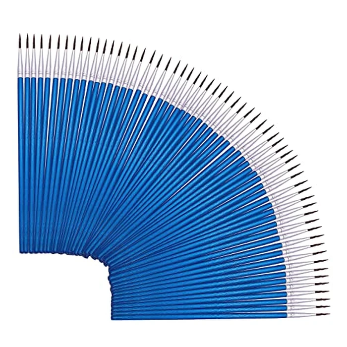 60 Pack Pointed Round Painting Brush,Hand Made Thread Drawing Brush,Detail,Nail Brushes for Detail and Miniature Drawing,Painting,Coloring by Acrylic, Oil and Watercolor (M(#00)) by RUIHCBY - Used - Like New condition - US$9.06