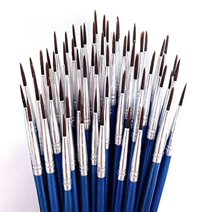 60 Pack Pointed Round Painting Brush,Hand Made Thread Drawing Brush,Detail,Nail Brushes for Detail and Miniature Drawing,Painting,Coloring by Acrylic, Oil and Watercolor (M(#00)) by RUIHCBY - Image 9