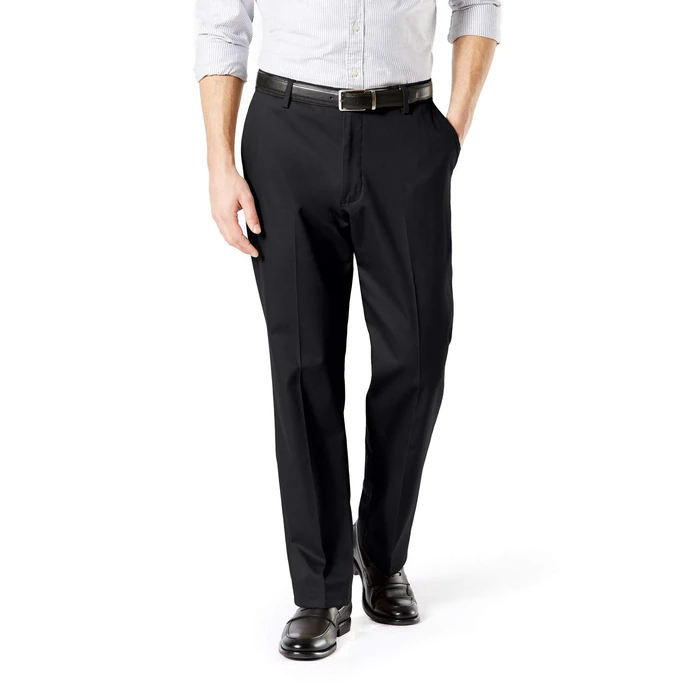 Dockers(R) Men's Classic Fit Signature Khaki Lux Cotton Stretch Pants (Regular and Big & Tall), Black, 36W x 34L by DOCKERS - Used - Like New condition - US$62.00