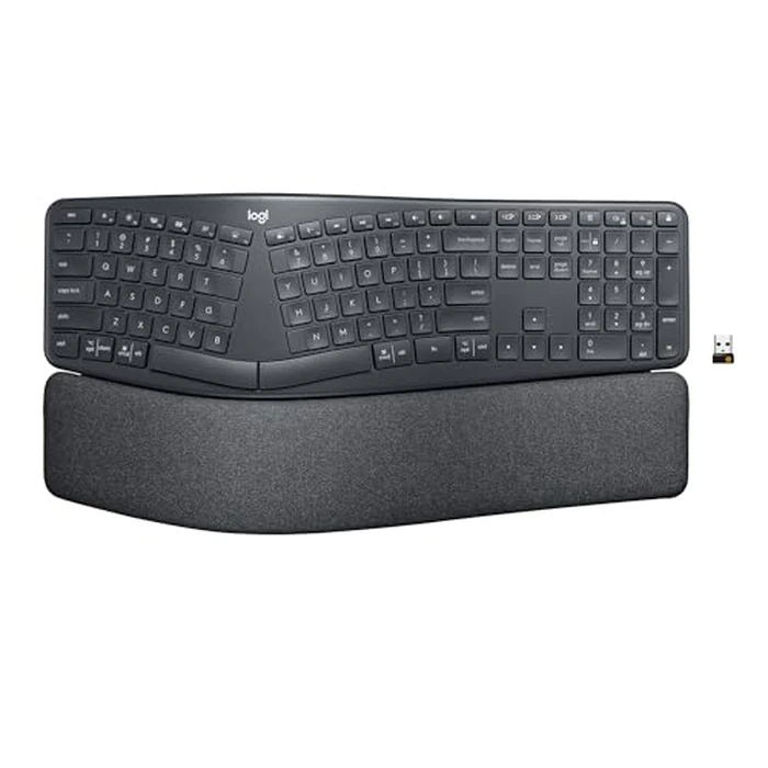 Logitech Ergo K860 Wireless Ergonomic Keyboard - Split Keyboard, Wrist Rest, Natural Typing, Stain-Resistant Fabric, Bluetooth and USB Connectivity, Compatible with Windows/Mac, Black by Logitech - Used - Acceptable condition - US$79.09
