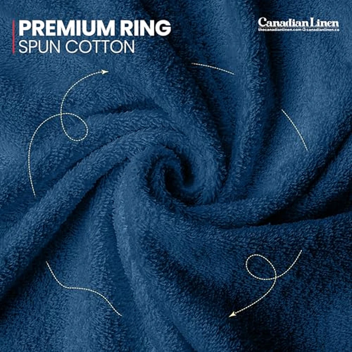 Canadian Linen Imperial Premium Hand Towels Set, 6 Pack, 16”x27”, Soft Absorbent Cotton Towels Lightweight Quick Dry Bathroom Towel for Hair Salon Spa Home Restaurant Kitchen Gym Pool Hotel, Navy Blue by Canadian Linen - Image 4
