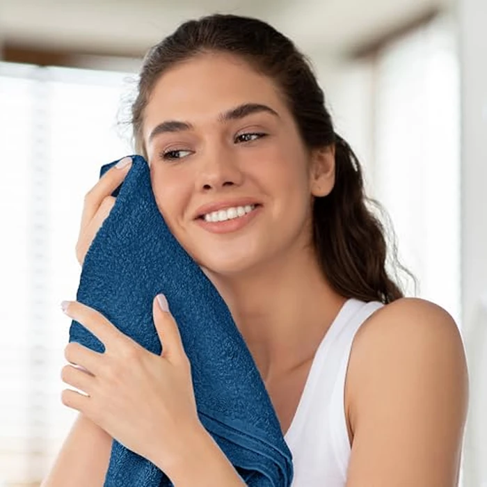 Canadian Linen Imperial Premium Hand Towels Set, 6 Pack, 16”x27”, Soft Absorbent Cotton Towels Lightweight Quick Dry Bathroom Towel for Hair Salon Spa Home Restaurant Kitchen Gym Pool Hotel, Navy Blue by Canadian Linen - Image 7