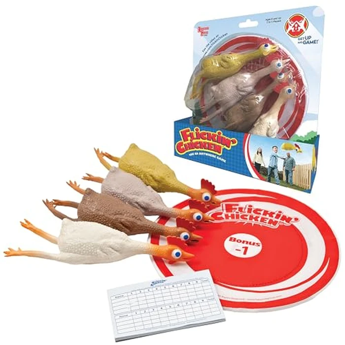 University Games, Flickin Chicken Indoor Outdoor Target Toss Game, The Go Anywhere Game for 2 or More Players Ages 6 and Up by University Games - Image 1