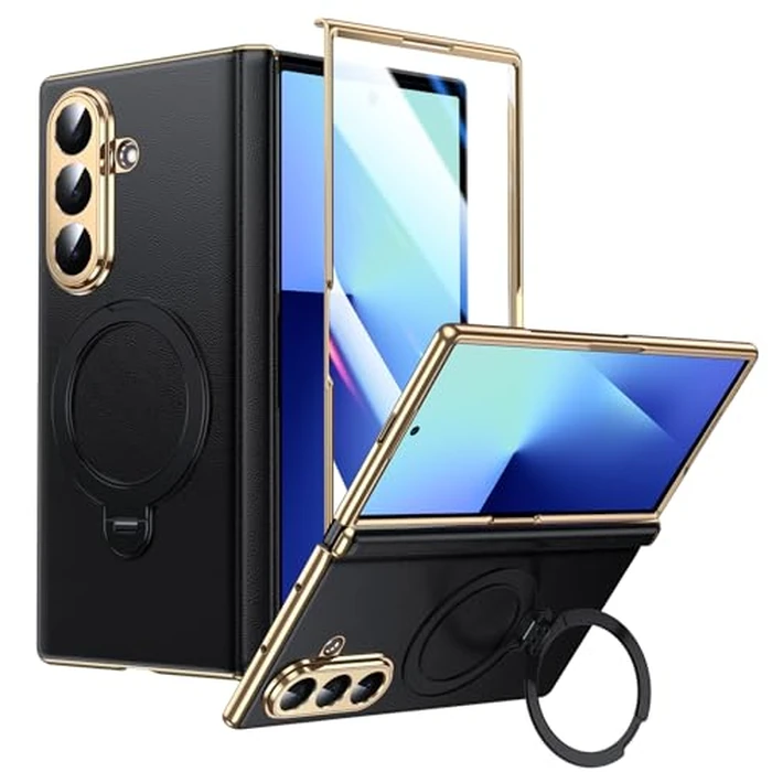 LeYi for Z-Fold-7-Case: Galaxy Z Fold 7 Case [Compatible with MagSafe] with Built-in Screen Protector, Fast Magnetic Cortical Surface for Samsung Fold 7 Case, Black by LeYi - Image 1