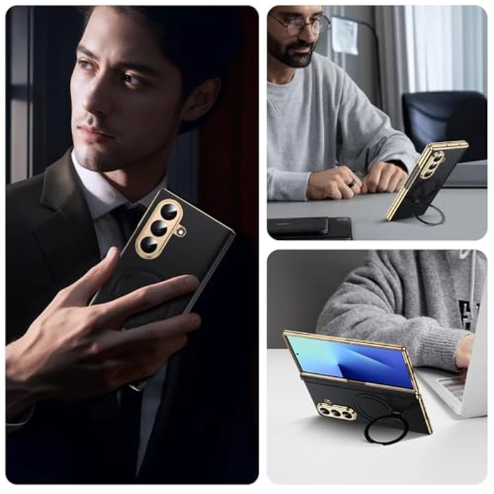 LeYi for Z-Fold-7-Case: Galaxy Z Fold 7 Case [Compatible with MagSafe] with Built-in Screen Protector, Fast Magnetic Cortical Surface for Samsung Fold 7 Case, Black by LeYi - Image 3