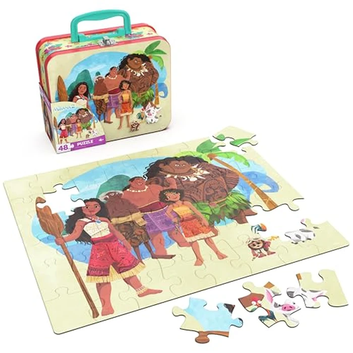 Spin Master Games, Disney’s Moana 2 Puzzle in Reusable Lunchbox Storage Tin, 48 Pieces, Disney Puzzle, Kids Toys for Girls & Boys, for Ages 4 & Up by Spin Master Games - Image 2
