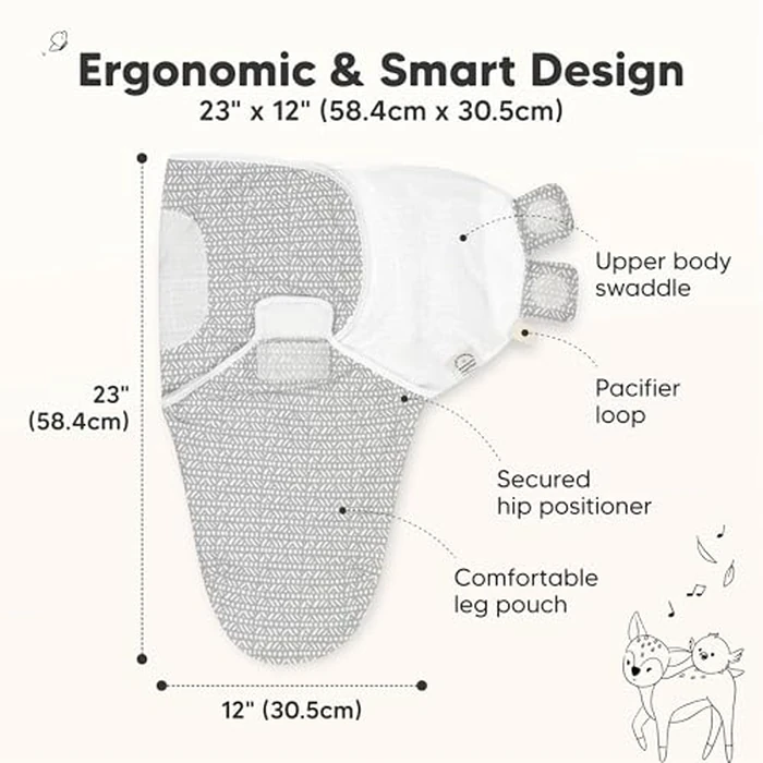 KeaBabies 3-Pack Organic Baby Swaddle Sleep Sacks - Swaddles for Newborns, Infant 0-3 Months, Baby Girls, Boys, Soft & Snug Newborn Sleep Sack, Nursery Swaddling Blankets (Nordic, OS) by KeaBabies - Image 2