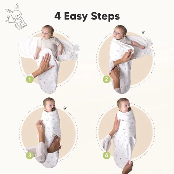 KeaBabies 3-Pack Organic Baby Swaddle Sleep Sacks - Swaddles for Newborns, Infant 0-3 Months, Baby Girls, Boys, Soft & Snug Newborn Sleep Sack, Nursery Swaddling Blankets (Nordic, OS) by KeaBabies - Image 3