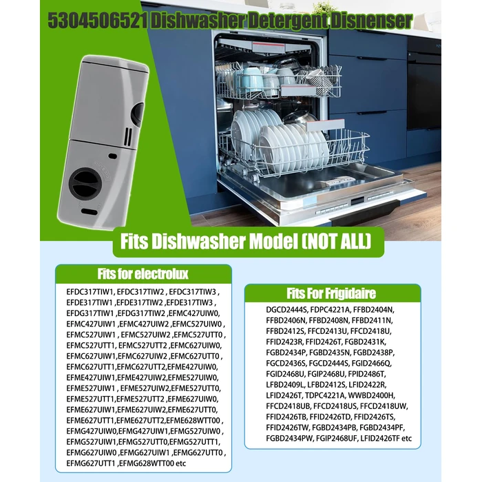 5304506521 Dishwasher Rinse-Aid soap Dispenser Parts,Replacement for Frigidaire,Electrolux,Crosley, Kenmore, Westinghouse,Replacement AP6036339.154379201,154379202,154452703 Etc by MKYPLM - Image 4