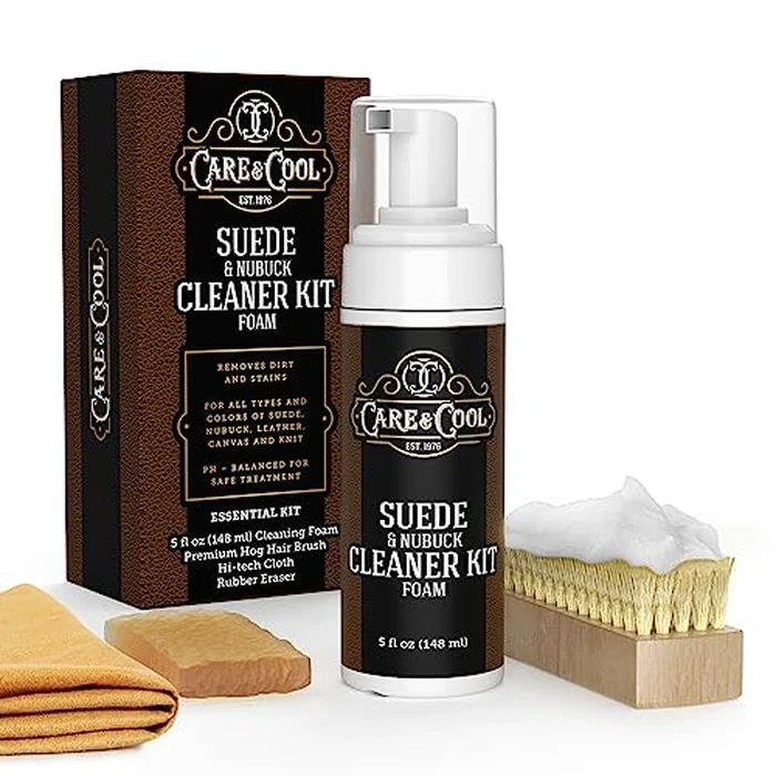 Care & Cool Suede and Nubuck Cleaner Foam Kit (5 oz) - Revitalizes and Refreshes Shoes, Boots, Clothes, and Furniture - Premium Care for All Colors by Care & Cool - Used - Like New condition
