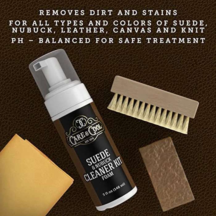 Care & Cool Suede and Nubuck Cleaner Foam Kit (5 oz) - Revitalizes and Refreshes Shoes, Boots, Clothes, and Furniture - Premium Care for All Colors by Care & Cool - Image 2